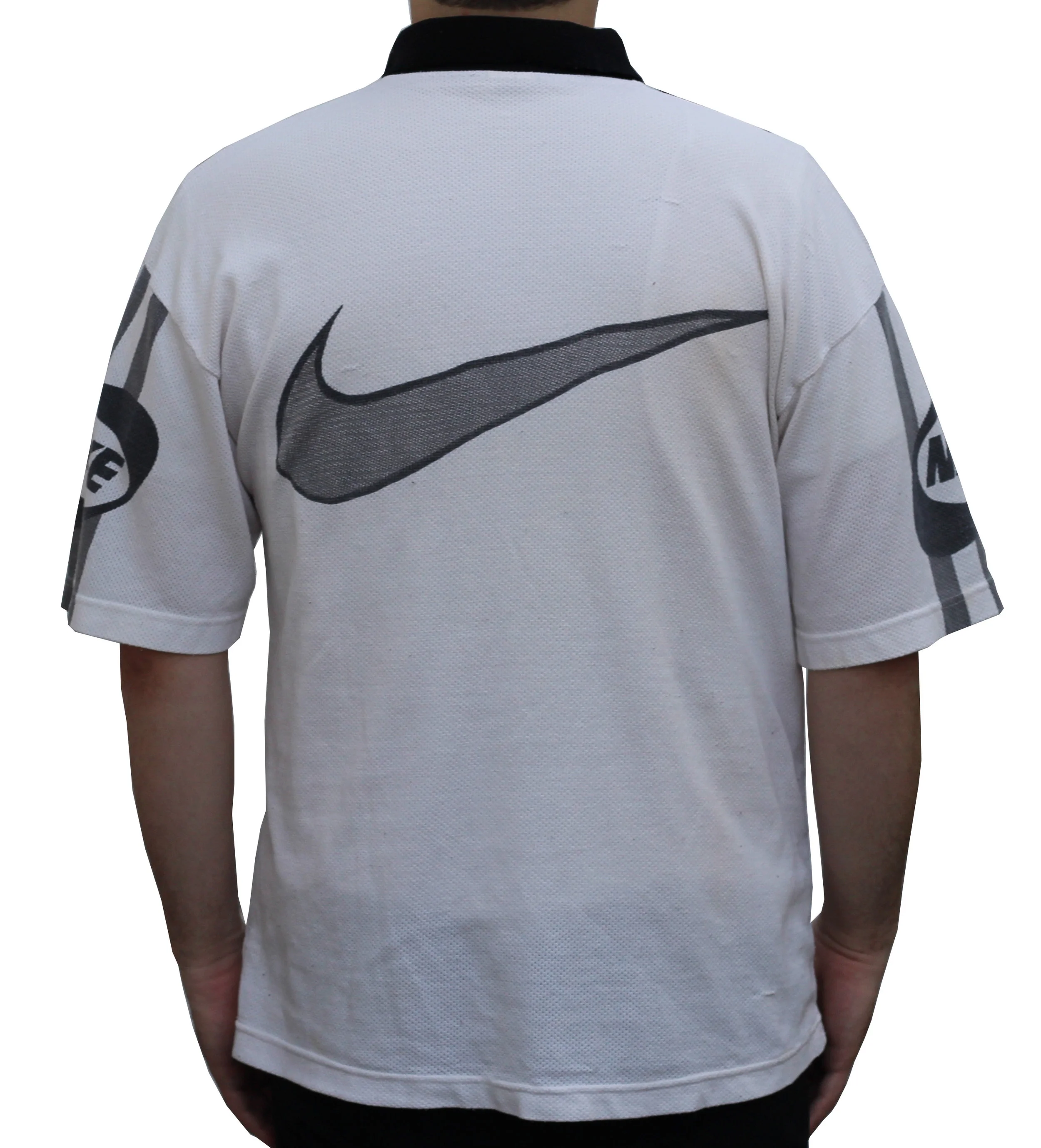 ❑NIKE (ナイキ) ヴィンテージラグビーシャツ 90s vintage Vintage Bootleg Nike Big Logo Rugby (Size L) — RootsBK